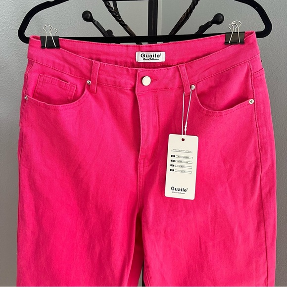 Guaile Women's Jeans High Waisted Stretchy Jeans Wide Leg Tummy Control Denim - Picture 2 of 12